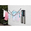 Uscator rufe cu montare pe perete + husa de protectie, Brabantia, WallFix, 24 m capacitate de uscare, cu fixare pe perete, otel, gri metalizat