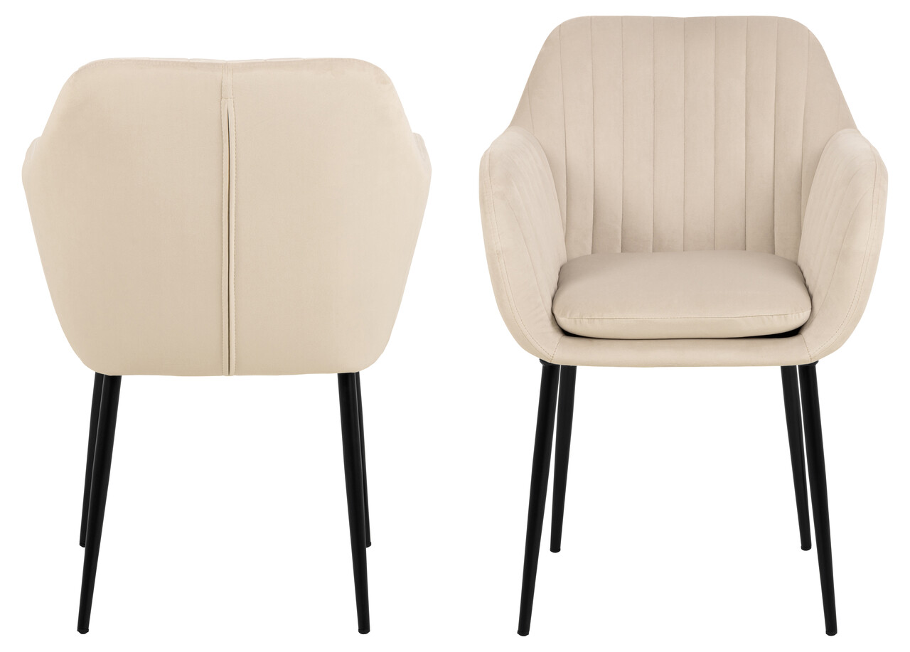 Scaun Emilia, Actona, 57x61x83 cm, catifea/otel, bej nisip - view 7
