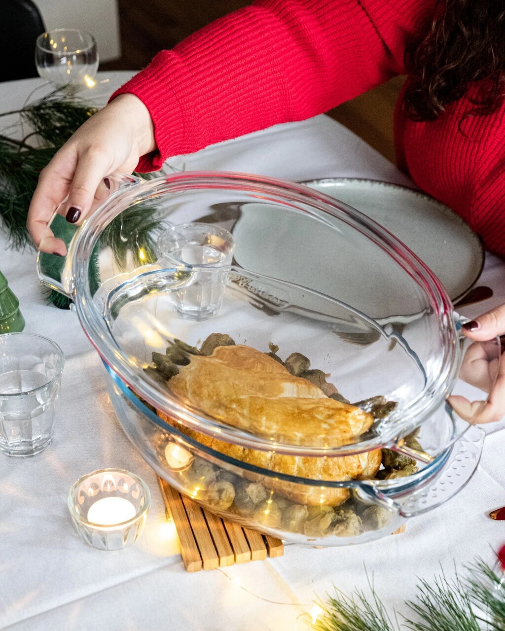 Vas oval cu capac, din sticla termorezistenta, 4,4L + 1,4L, "Slow Cook" - Pyrex - imagine 8