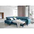 Coltar extensibil stanga 4 locuri ELTAP, LT-38SAV, Noble, 255x201x100 cm, lemn/poliester, albastru inchis