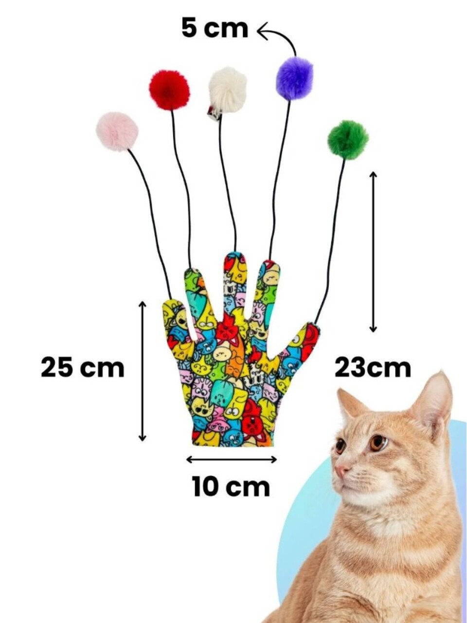 Jucărie pentru pisici, Paws &amp; Whiskers, Miyav 1017, ȚESĂTURĂ 100% BUMBAC, Multicolor - imagine 2
