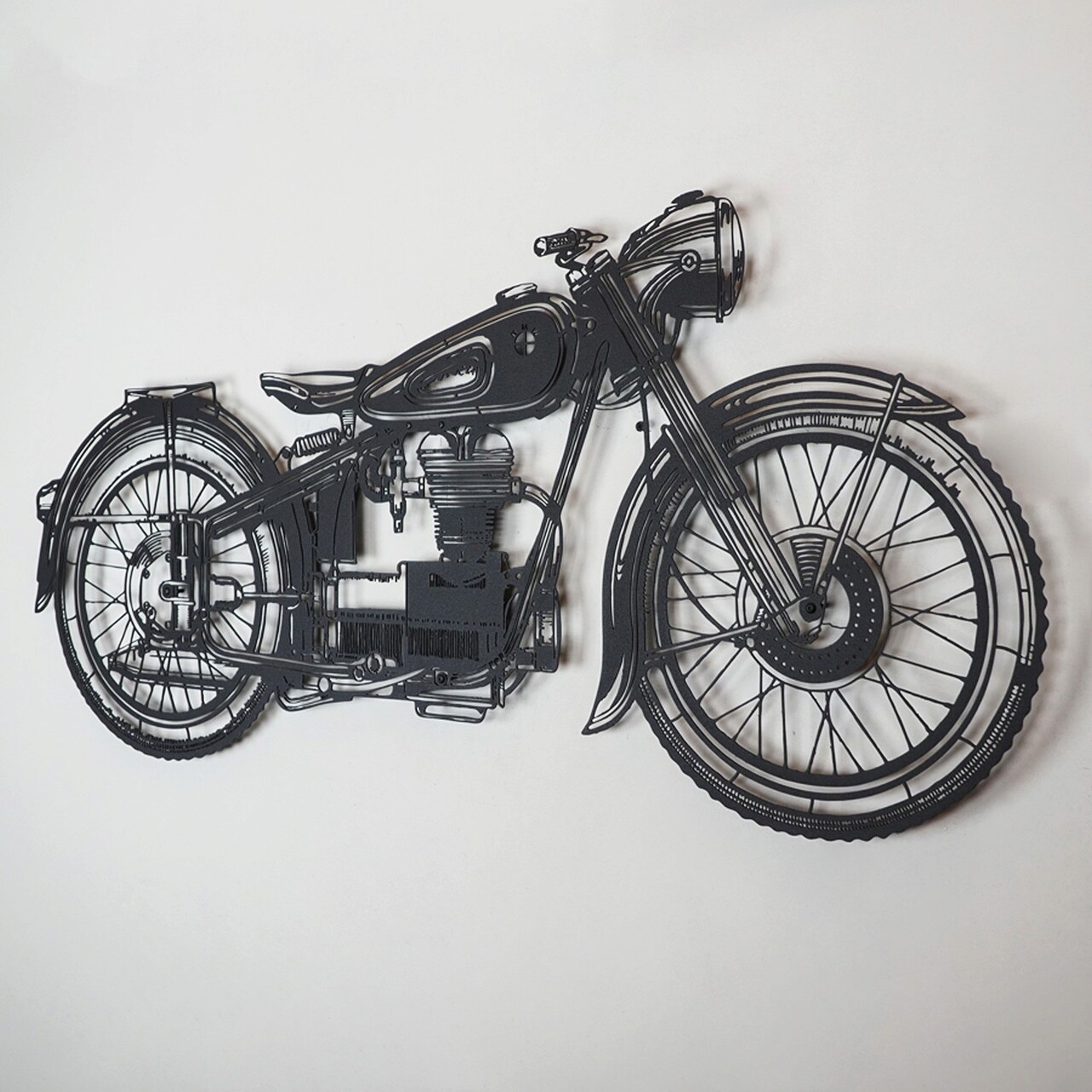 Decoratiune De Perete, Cafe Racer, Otel, 100 X 47 Cm, Negru