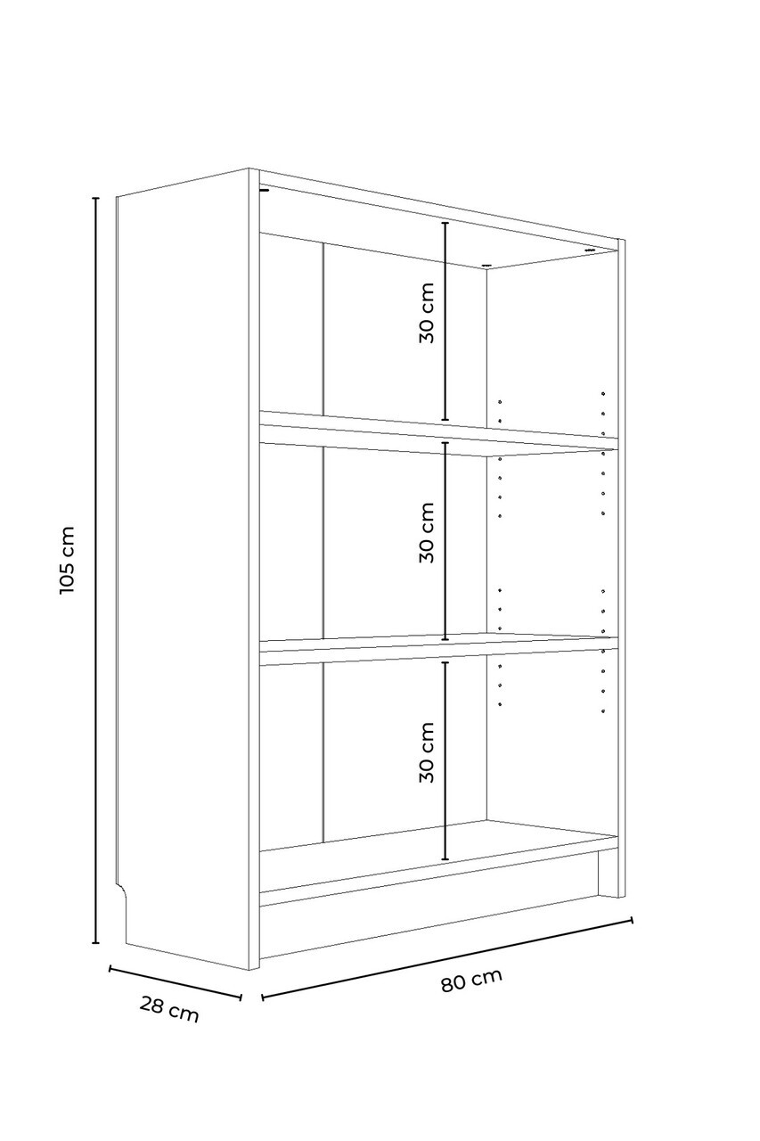 Corp biblioteca, Hanah Home, Bili3 80, 80x105x28 cm, Antracit — imaginea 4