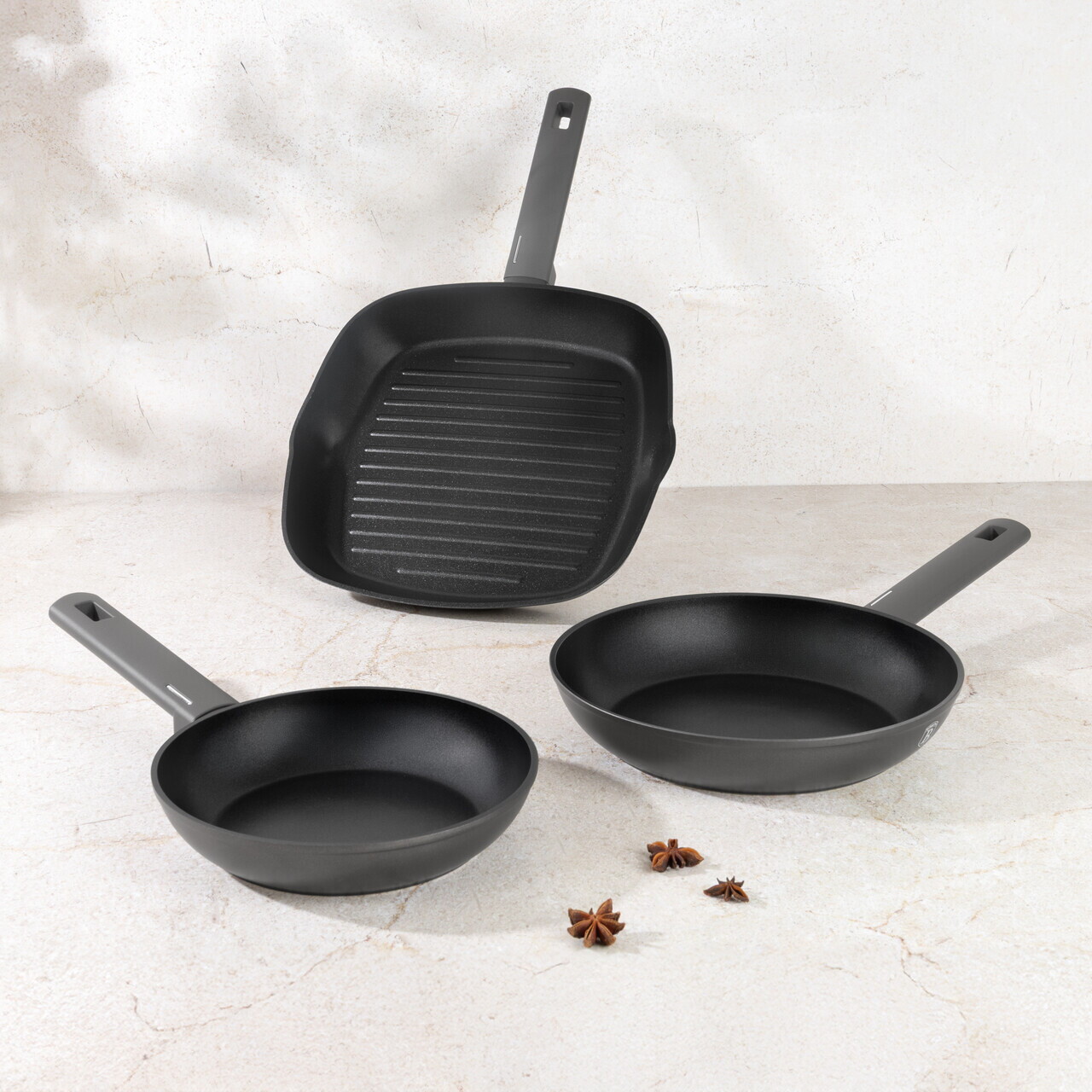 Set 3 tigai Berlinger Haus, Anthracite, 20/24/28 cm, aluminiu forjat, antracit mat - imagine 5