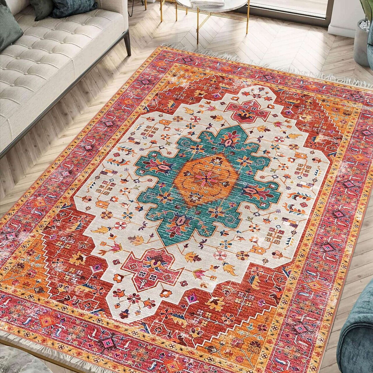 Covor, 326, 120x180 cm, Bumbac, Multicolor — imaginea 2