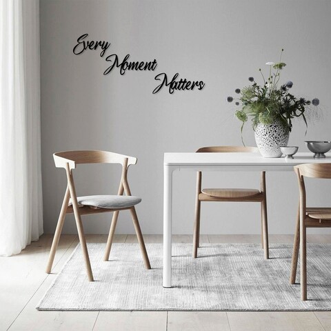 Decoratiune de perete, every moment matters, mdf, every: 25 x 15 cm , negru