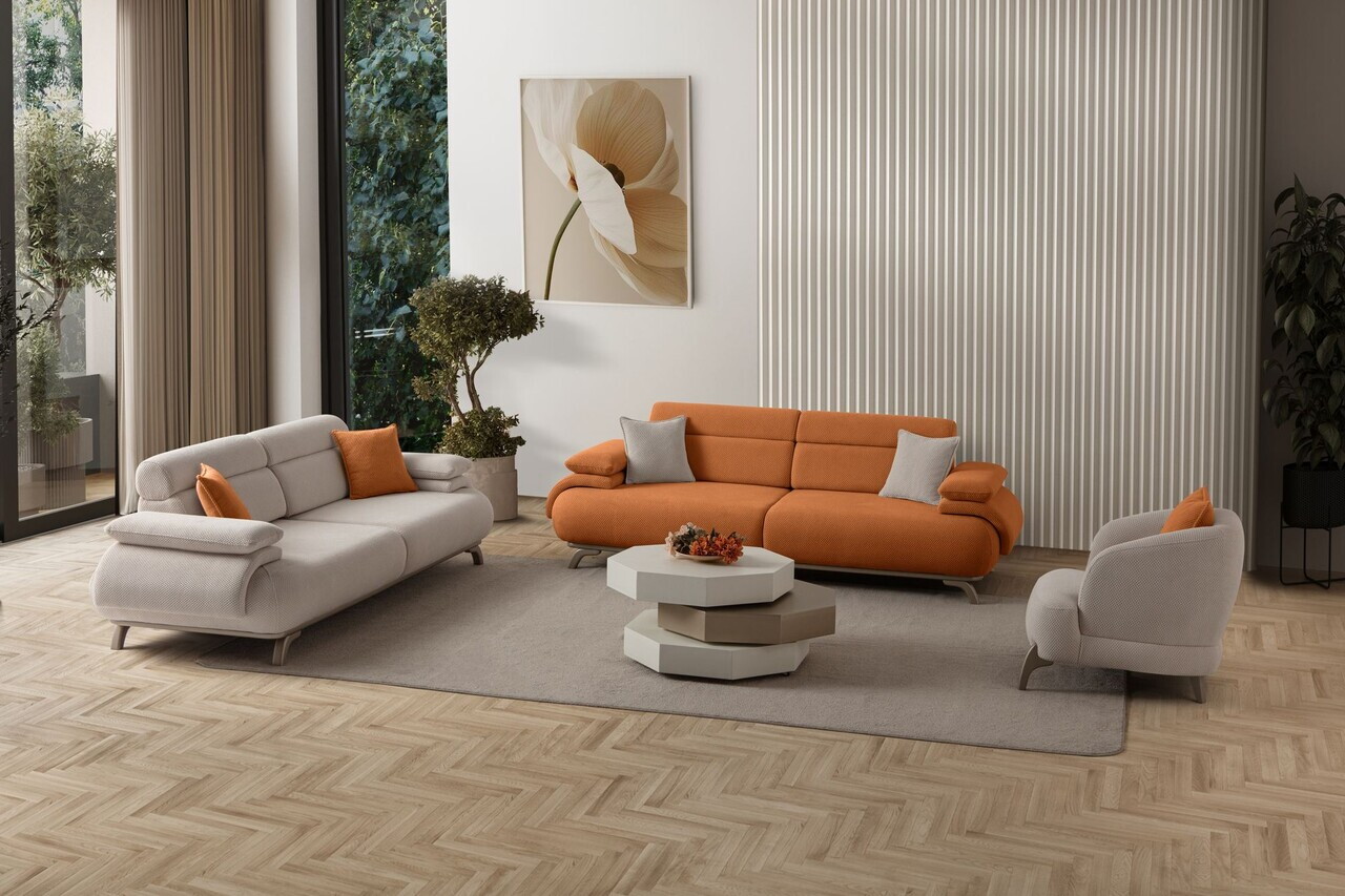 Canapea 3 locuri, Atelier del Sofa, 752EST1144, Lemn de carpen/PAL melaminat, Caramiziu - view 5