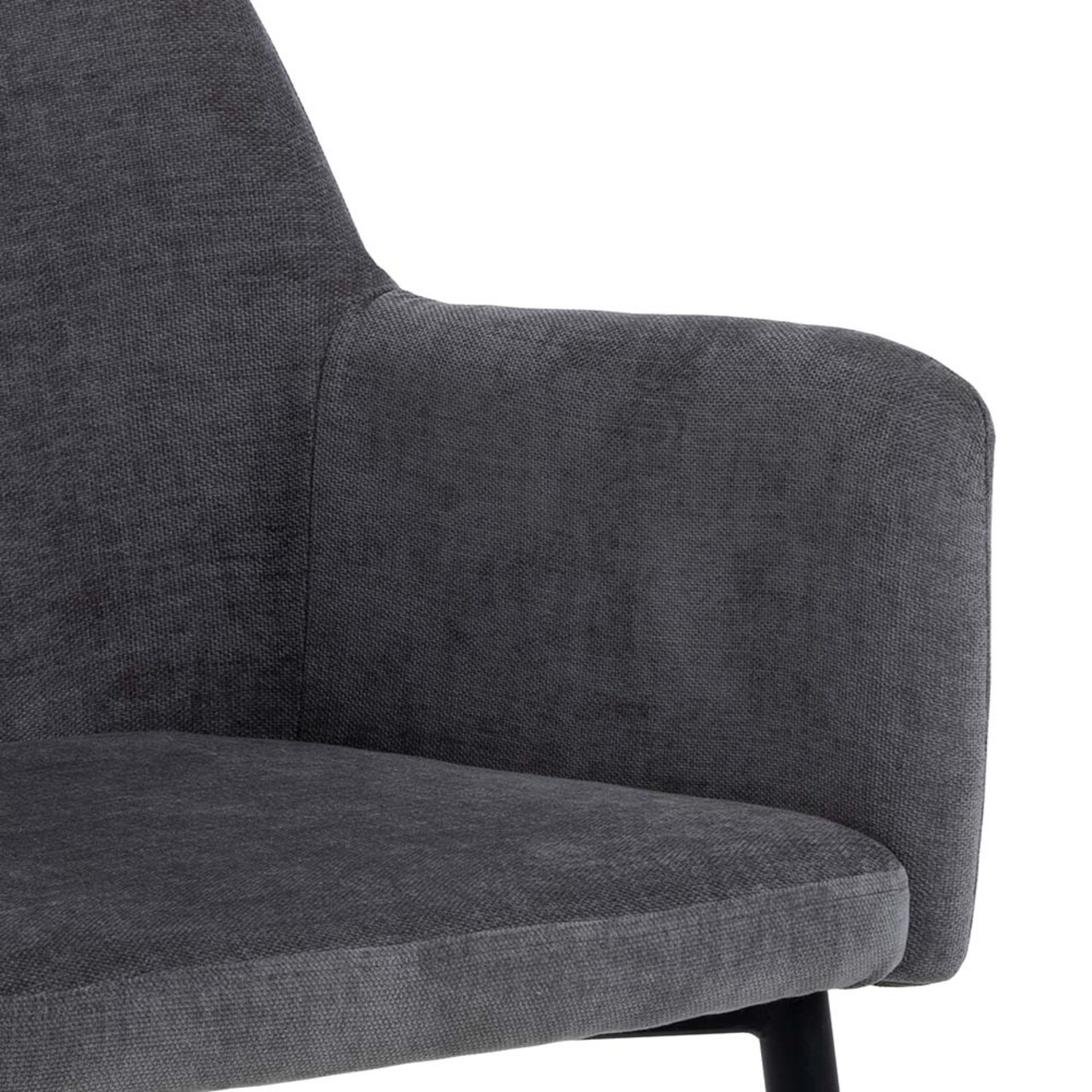 Scaun Karen, Actona, 54.5x56x80 cm, tesatura Chenille/otel, gri inchis - view 4
