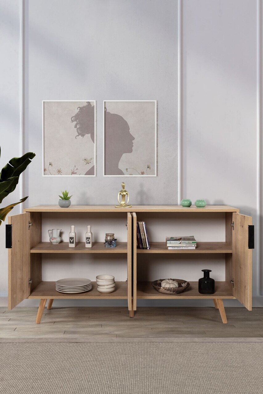 Consola, Hanah Home, Sırma 4514, 150x82x44 cm, PAL, Maro — imaginea 2