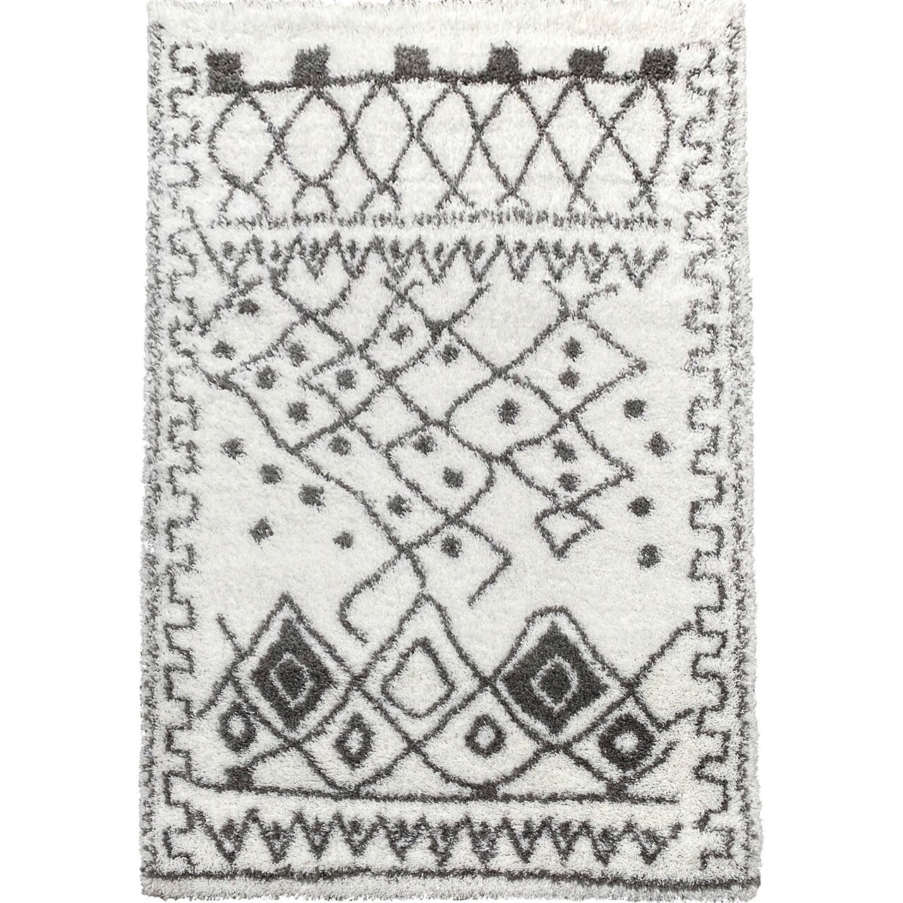 Covor, 3890A, 80x150 cm, Polipropilena , Alb/Gri - 1 | YEO