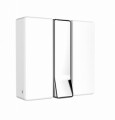 Agatatoare cuier pliabila Alpha, WENKO, 8 x 8 x 2.5 cm, metal cromat/plastic/magnet, alb/argintiu