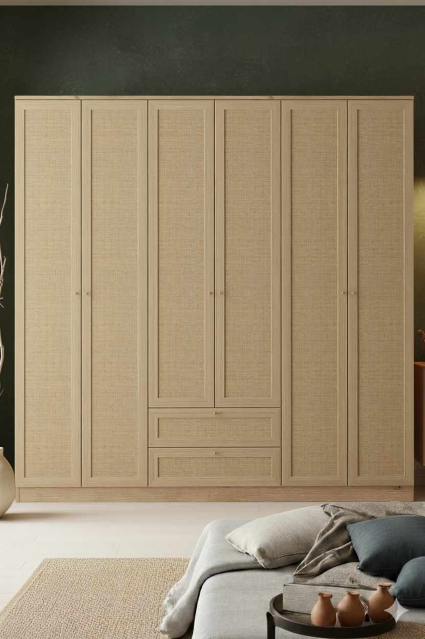 Dulap pentru haine, Hanah Home, Baru 6 210, 206x210x52 cm, Bej