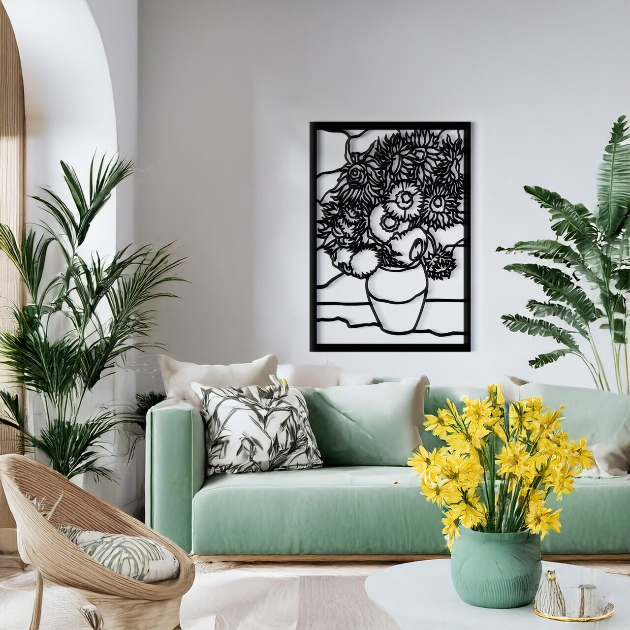 Decoratiune de perete, RT-AWD-002, Dimensiuni: 58,5 x 41 cm, Negru
