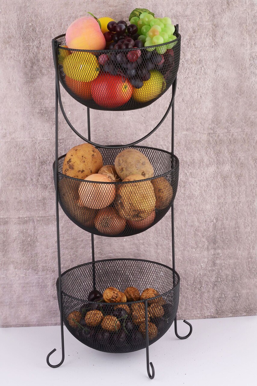 Coș cu fructe, Hermia, 330SBL1123, Înălțimea dintre rafturi: 25 cm, Negru - view 4