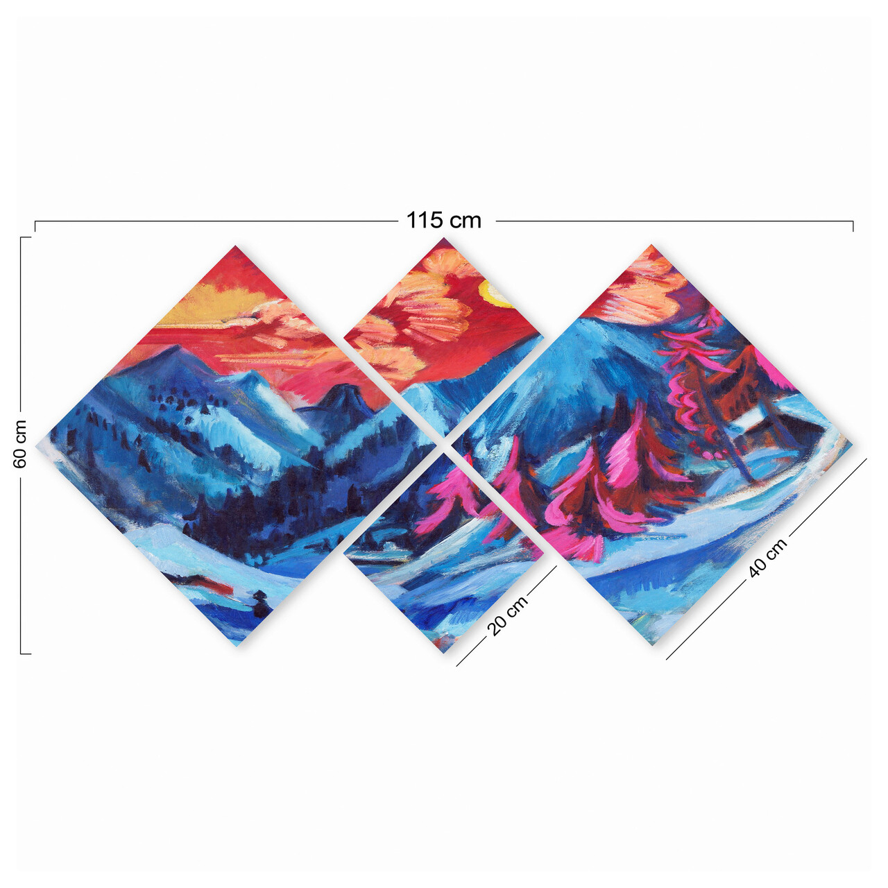 Set 4 tablouri decorative, 4MDF3034580, MDF, Imprimat UV, Multicolor