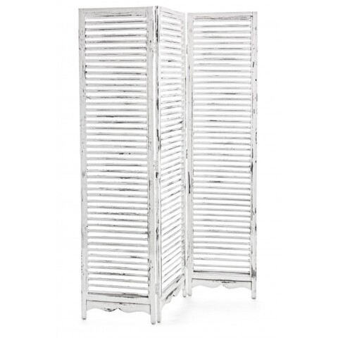 Paravan decorativ, milky white, bizzotto, 120x180 cm, lemn de brad