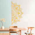 Decoratiune de perete, Mandala 1, Metal, Dimensiune: 154 x 78 cm, Auriu