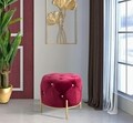 Taburet Diamond Glam, Mauro Ferretti, 45x40 cm, catifea, bordo/auriu