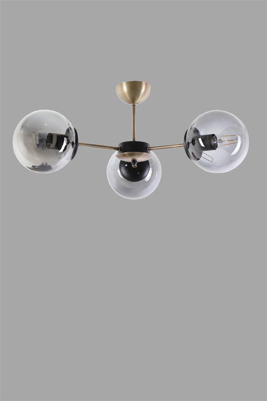 Lustra, Venus, Stala, 55 x 25 cm, 3 x E27, 60W, cupru/fumuriu - 1 | YEO