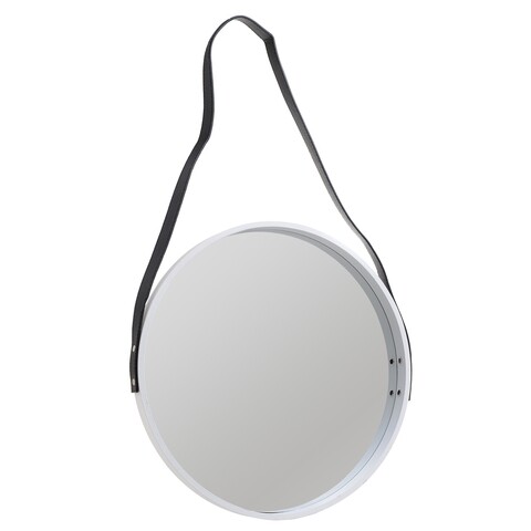 Oglinda de perete White, InArt, 40 cm, lemn de mesteacan