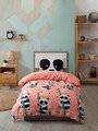Lenjerie de pat pentru o persoana 2 piese, Panida - Pink, EnLora Home, 65% bumbac/35% poliester