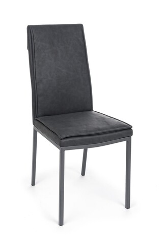 Scaun Sofie, Bizzotto, piele ecologica, 43×59.5×99.5 cm, antracit 43x59.5x99.5