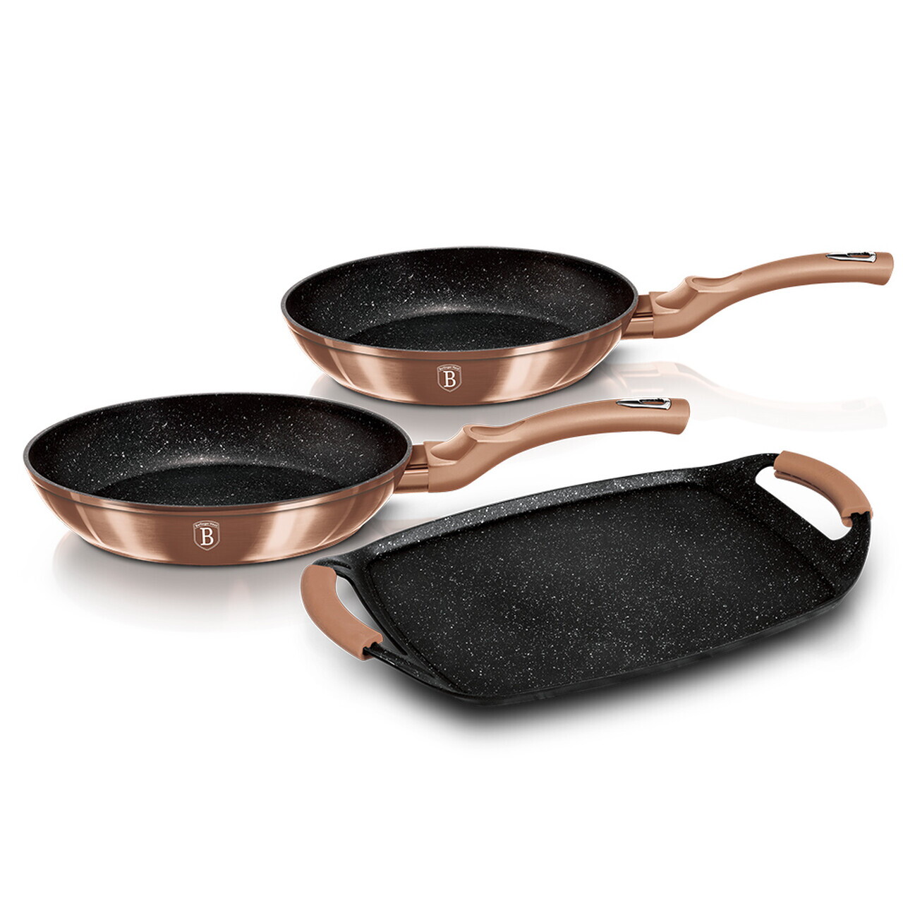 Set 2 tigai si tava Berlinger Haus, Rose Gold, 22 cm / 26 cm / 36x23 cm, aluminiu forjat, roz - view 4