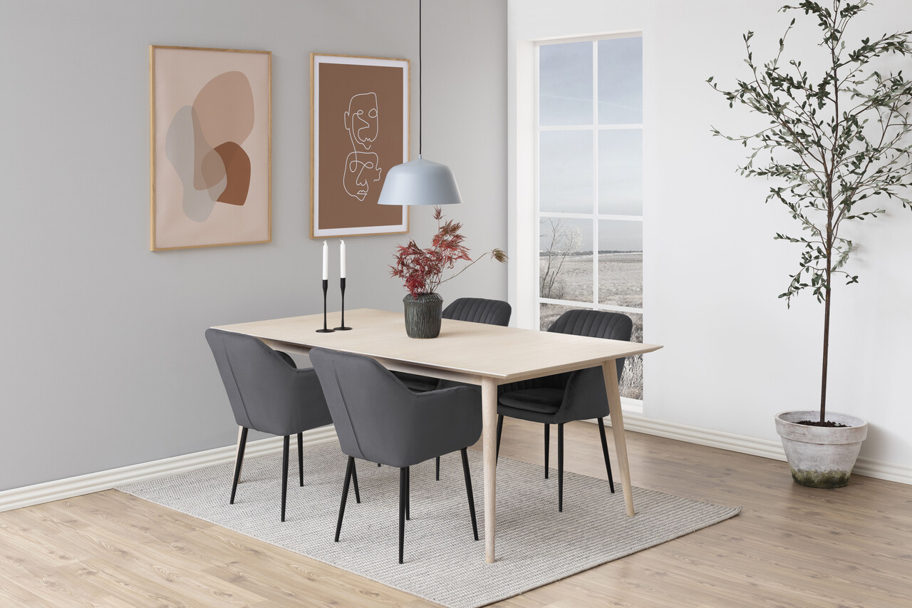 Scaun Emilia, Actona, 57x61x83 cm, catifea/otel, gri inchis - view 4