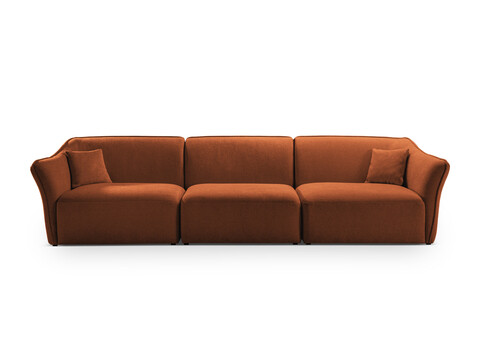 Canapea 5 locuri, Hailey, Micadoni Home, 292x102x79 cm, tesatura boucle, gri deschis