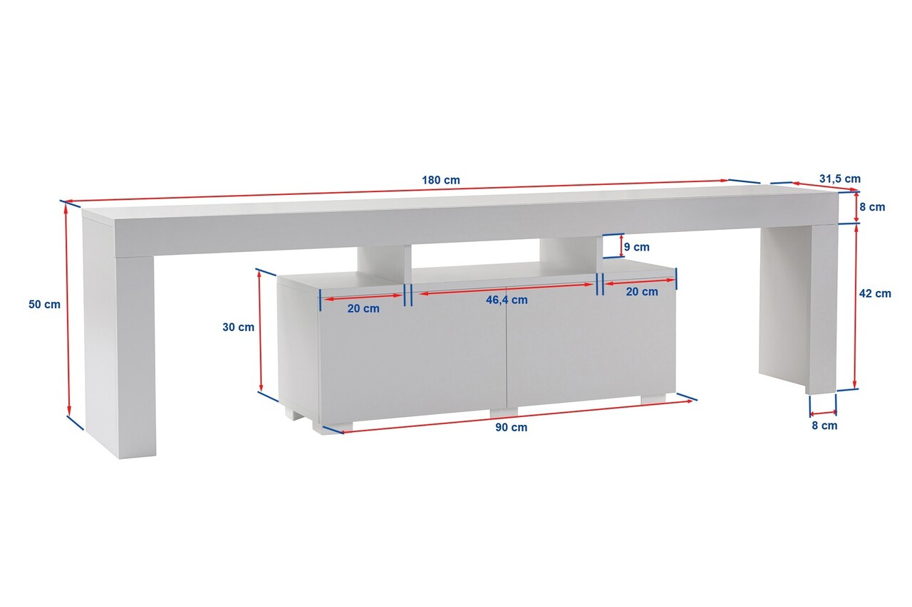 Comoda TV, Nordure, Enclave, 180x50x31 cm, PAL, Maro