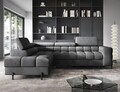 Coltar extensibil stanga 5 locuri ELTAP, LT-06PA, Ferucce, 276x200x93 cm, lemn/poliester, gri inchis