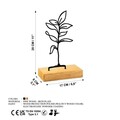 Decoratiune, Sapling, 28x8x17 cm, Metal, Lemn/Negru