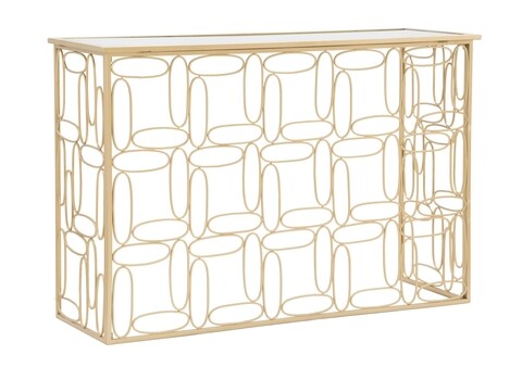 Consola bubbles, mauro ferretti, 120x40x81 cm, fier, auriu