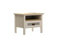 Noptiera, Hanah Home, FRN-21017, 60.4x48.1x44.2 cm, PAL, Crem / Stejar / Gri