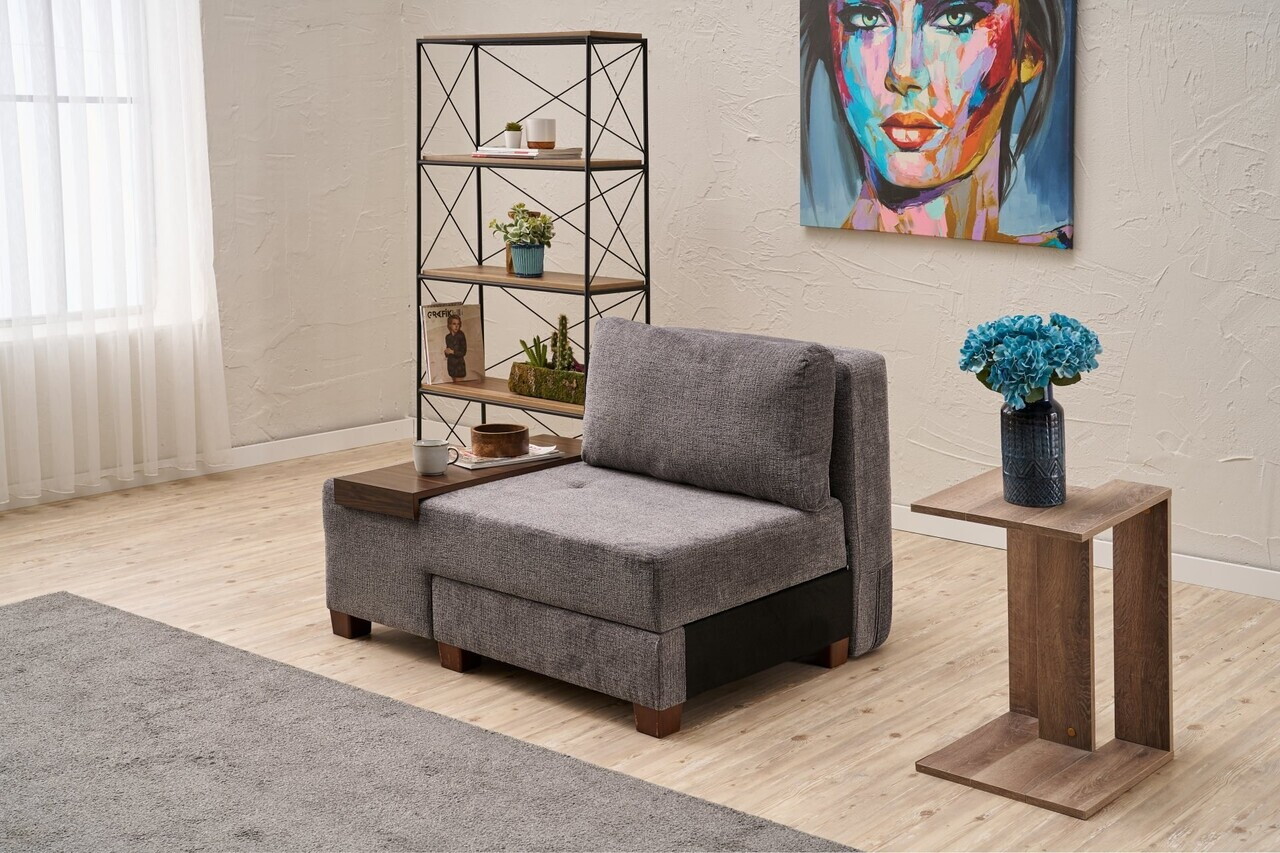 Fotoliu extensibil, Atelier del Sofa, 613LFS1170, Gri — imaginea 2
