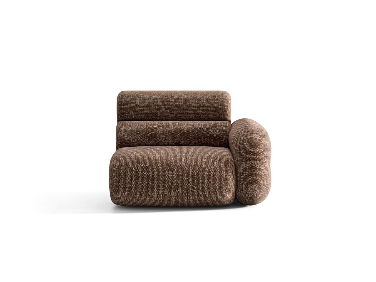 Modul canapea dreapta 1 loc, Neo, Micadoni Home, 110x100x83 cm, tesatura Chenille Silencio, maro