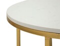 Masuta de cafea Izmir, Mauro Ferretti, 90x60x45 cm, fier/marmura, auriu/alb