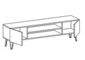 Comoda TV, Colman, Bloom, 160 x 37.4 x 47 cm, pal melaminat, alb