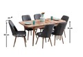Extendable Dining Table & Chairs Set (7 Pieces), Hanah Home, Lidyana, Frame: 70% HORNBEAM/30% MELAMINE COATED CHIPBOARD, Antracit