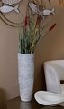 Vaza decorativa Wood Effect, Mauro Ferretti, 19x19x55 cm, polirasina, alb antic