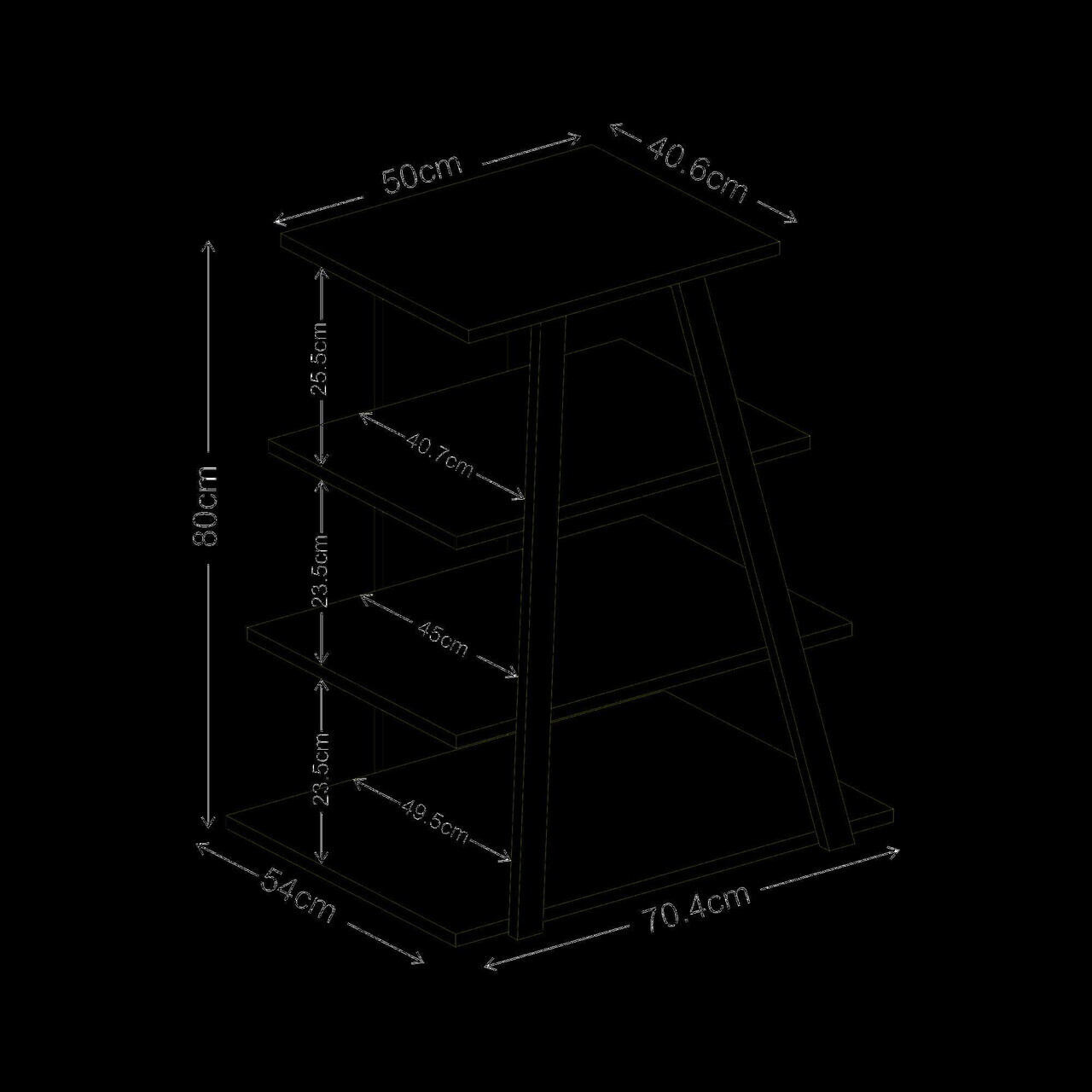 Comoda TV, Hanah Home, Lyno, 70.4x80x40.6 cm, Stejar safir / negru — imaginea 7