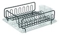 Scurgator de vase cu suport pentru tacamuri Forma Lupe, iDesign, 44.5x34x13.3 cm, negru mat