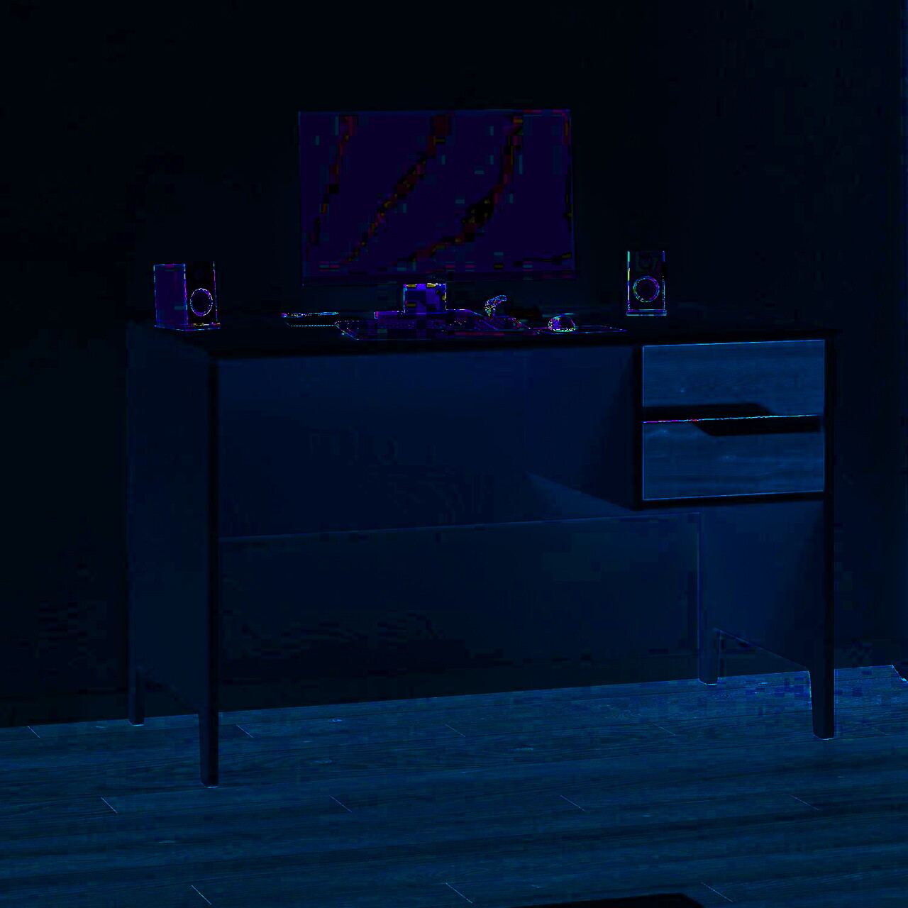 Birou, Hanah Home, Ruby Desk, 120x76x60 cm, PAL, Piatră Lunii / Nuc — imaginea 3