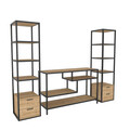 Comoda TV, Retricy, Robbins, 198x39x160 cm, PAL, Negru / Stejar