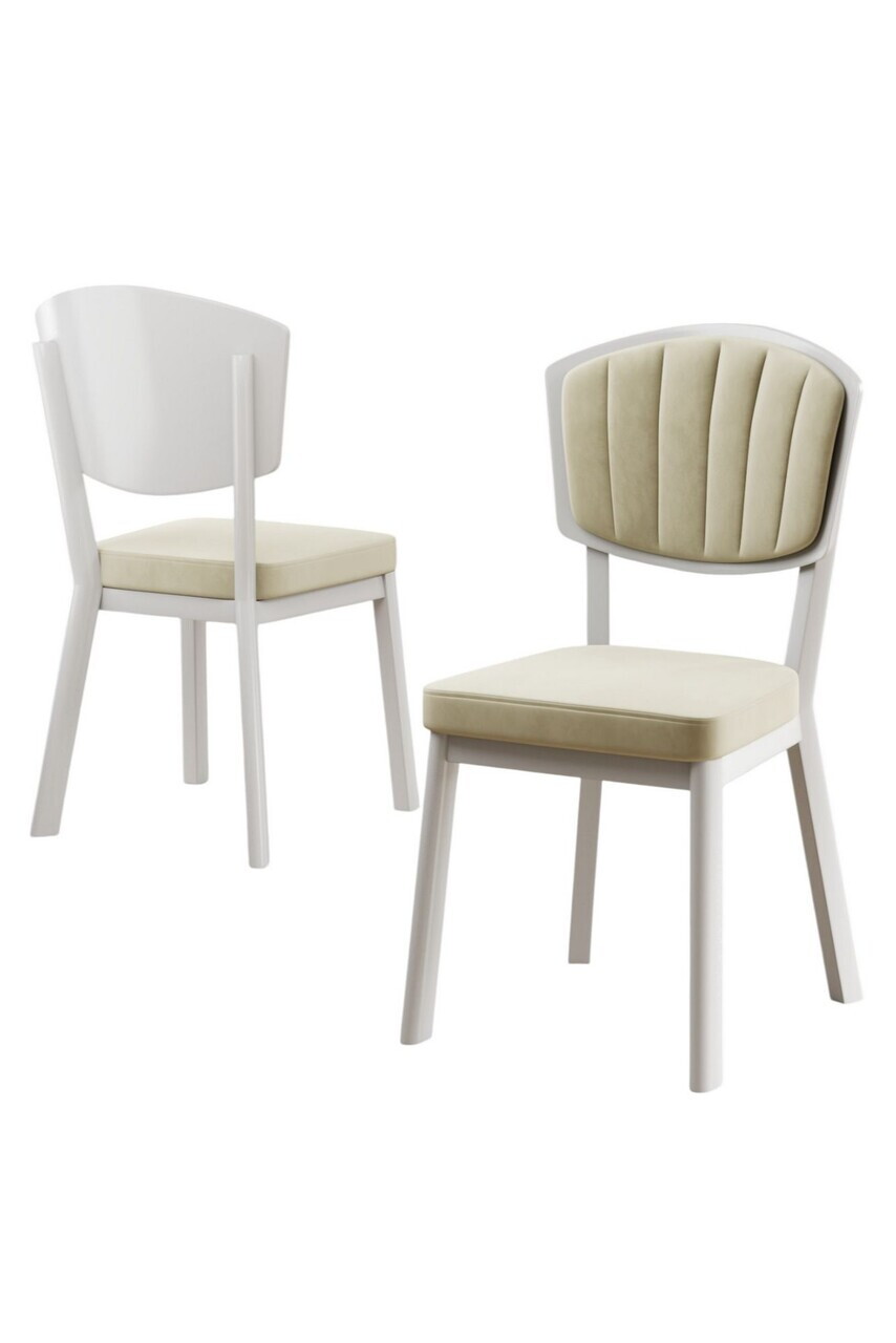 Set scaune 4 piese, Hanah Home, Nape, Crem/Alb — imaginea 2