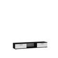 Comoda TV ADRK, Sella, 176x40x28 cm, PAL laminat, alb mat/negru mat