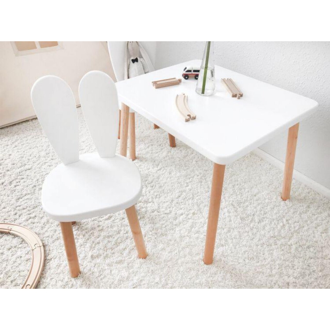 Scaun pentru copii, Bambini, Bunny Chair, Alb - 1 | YEO
