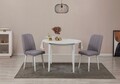 Set masă și scaune extensibile (3 bucăți), Vella, Vina 0701, PAL, Alb/Gri