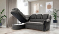 Coltar extensibil stanga 3 locuri ELTAP, L-084, Lord, 243x180x112 cm, lemn/poliester, gri/negru