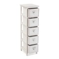 Dulap baie cu 5 sertare Azariah , Versa, 32 x 26 x 98 cm, lemn, alb